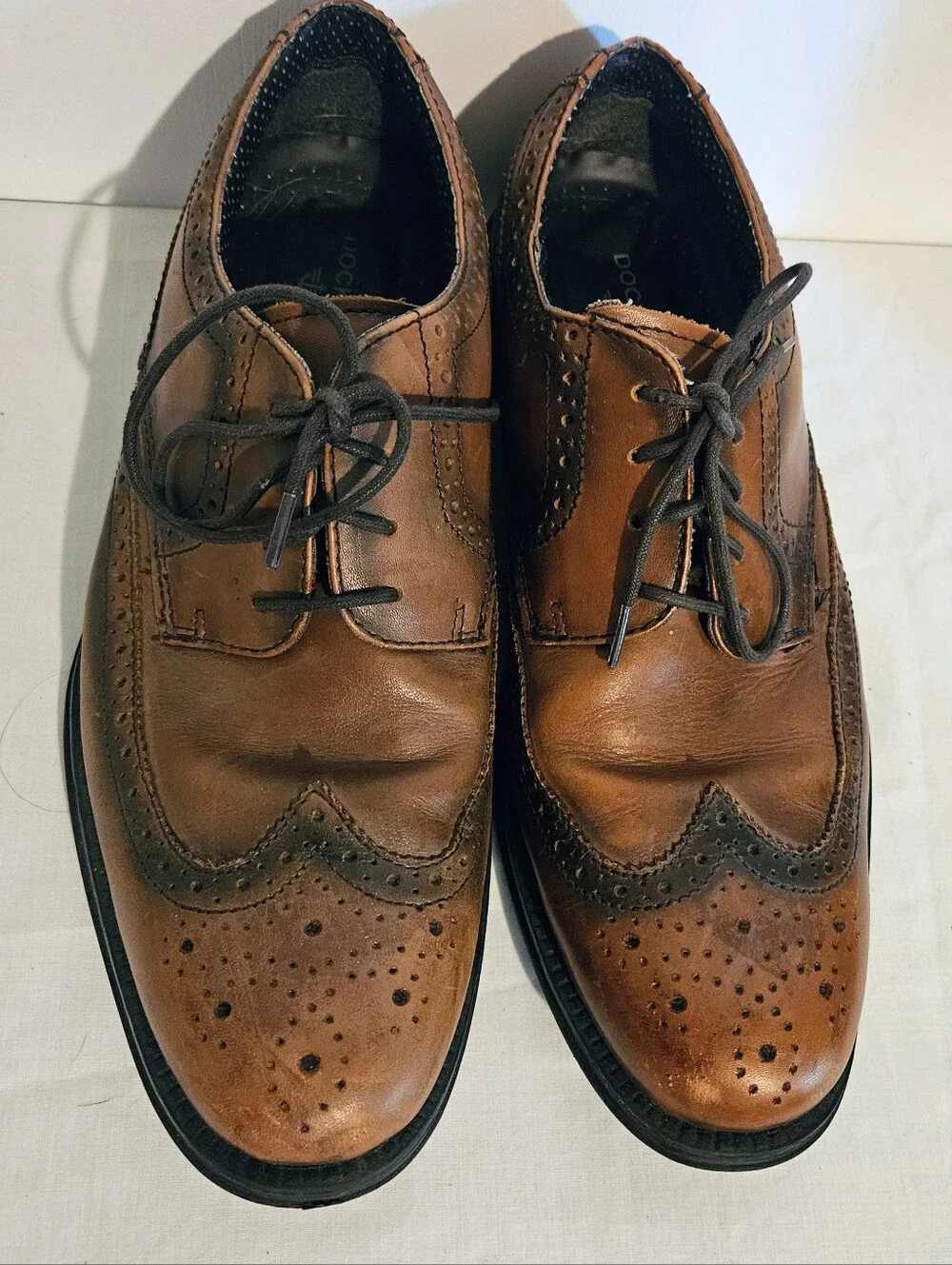 Dockers Moritz Brown Black Wingtip Oxford Dress Shoes Men's Size 9M Brogue